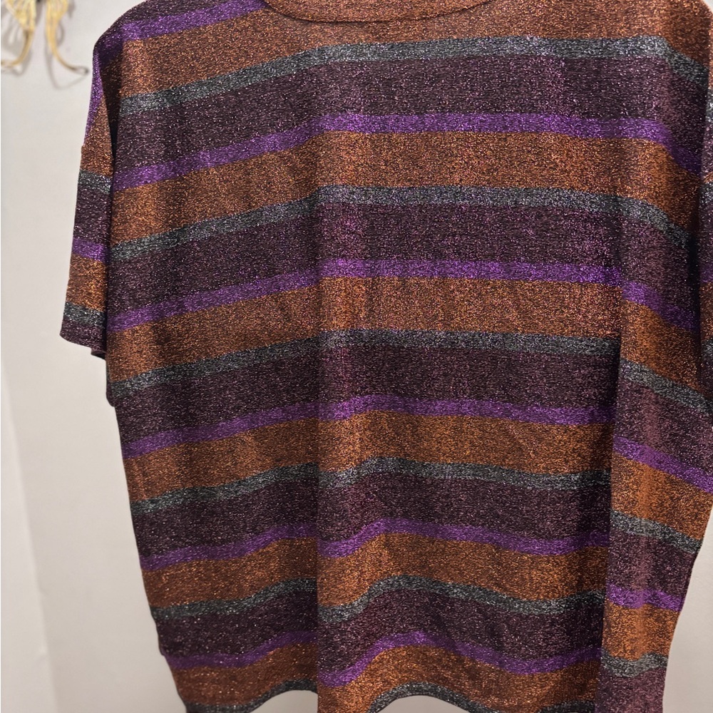 Modcloth Striped Crop Top - Brown, Purple, Gray - Picture 4 of 4